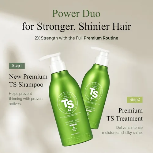 Miniatura 7 de TS New Premium Shampoo Cuidado coreano de pérdida de cabello para cabello adelgazante con biotina y niacinamida Piritiona de zinc y 19 extractos