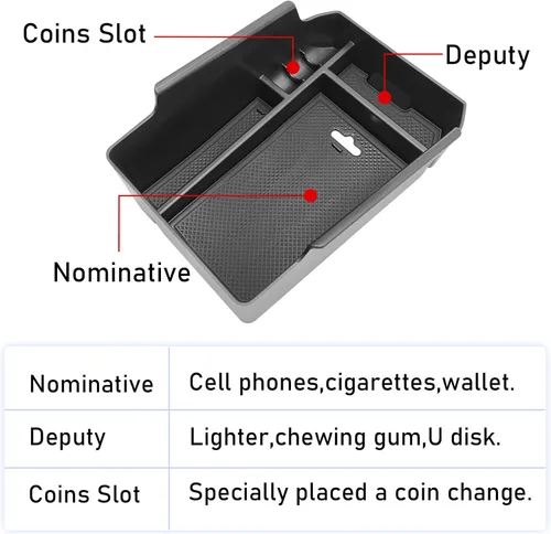 Miniatura 4 de Compatible con organizador de consola central BMW X3 2018-2024, para bandeja organizadora de consola 2019-2024 X4, para caja de almacenamiento