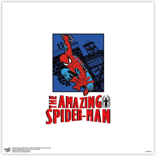 Miniatura 10 de Trends International Gallery Pops Marvel Spider-Man - Arte de pared increíble Spider-Man con foco retro, versión enmarcada negra, 12 x 12 pulgadas
