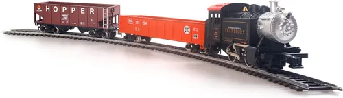 Juegos de Tren Eléctrico a Escala HO 1:87, Juego de Tren Locomotora Negra con Control Remoto, Paquete de Energía de Vía y Control de Velocidad,