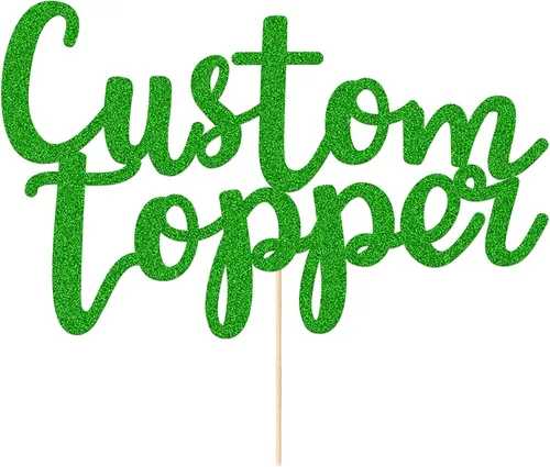 Miniatura 18 de EDSG Decoración personalizada para tartas, decoración personalizada de doble cara con purpurina para tartas con cualquier número de texto, 11 Oro