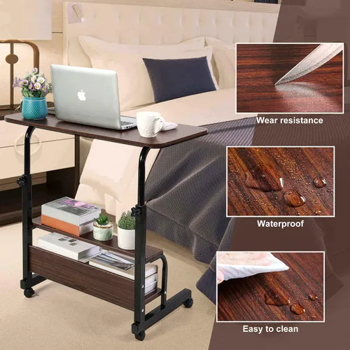 Miniatura 5 de Escritorio de oficina en casa, mesa ajustable para dormitorio, computadora portátil moderna para sala de estar, sofá, espacios pequeños portátiles