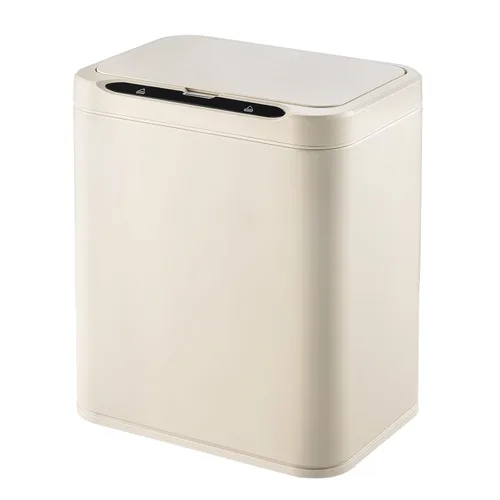 Miniatura 12 de ELPHECO Basurero de acero inoxidable para oficina, con sensor de movimiento, sin contacto, cubo de basura inteligente automático para cocina, Blanco