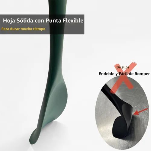 Miniatura 4 de Juego de espátulas de silicona mejorado, Vovoly espátulas de goma resistentes al calor, rascadores flexibles antiadherentes sin costuras para Juego