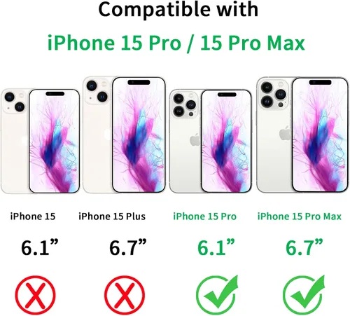 Miniatura 2 de Compatible con iPhone 15 Pro/iPhone 15 Pro Max, protector de lente antiarañazos, protector de lente de vidrio templado 9H, protector de pantalla