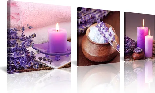 Miniatura 14 de NAN Wind 3 piezas de arte de pared de orquídea azul, piedras de spa zen, impresión en lienzo, gotitas de agua, naturaleza muerta, botánica