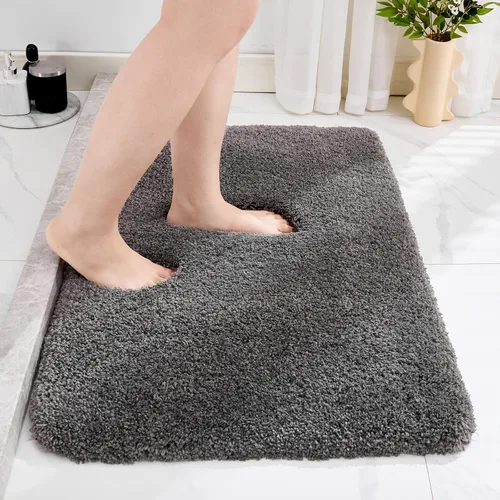 Miniatura 44 de Disolla Alfombras pequeñas para baño 17x24 antideslizante, alfombra de baño blanca esponjosa para el suelo del baño, lavable a máquina, alfombra