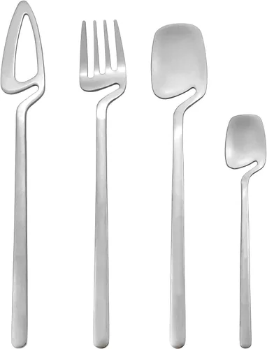 Miniatura 14 de Juego de cubiertos dorados mate, 20 piezas de cubiertos de acero inoxidable 304 colgantes para 4, juego de utensilios de cocina con acabado Oro