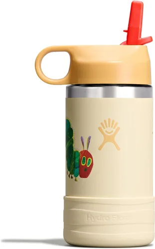 Miniatura 20 de Hydro Flask Botella de agua para niños para la escuela, acero inoxidable y aislada con tapa de pajita, 18 onzas en dalia Dahlia