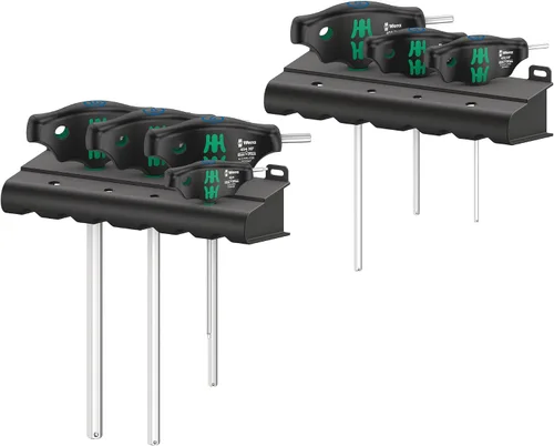 WERA 05023450001 454/7 Juego de destornilladores HF 1 Juego de destornilladores con mango en T Hex-Plus con función de sujeción, 7 piezas