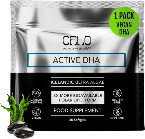 Miniatura 12 de Orlo Suplemento DHA de 1000 mg – 3 veces absorción natural islandés nórdico omega 3 DHA y EPA para apoyo cerebral y ocular – Alternativa de aceite