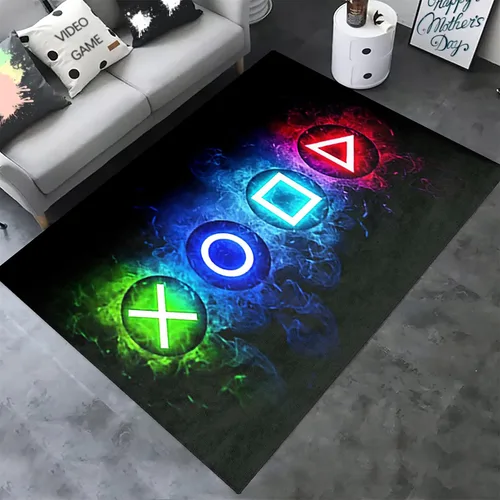 Miniatura 30 de BATATADOCE Alfombras de videojuegos para dormitorio de niños, alfombras para sala de juegos, decoración de juegos para niños, alfombra de área