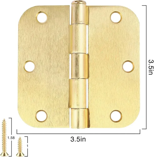 Miniatura 21 de Paquete de 30 bisagras redondeadas con radio de 5/8", de hierro, planas, herrajes para puertas, decoración de puertas dobles, habitación, oficina