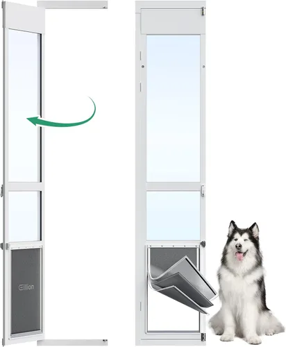 Miniatura 14 de Puerta grande para perros para puerta de vidrio deslizable, puerta para mascotas que se puede abrir para puertas de vidrio deslizables, todo