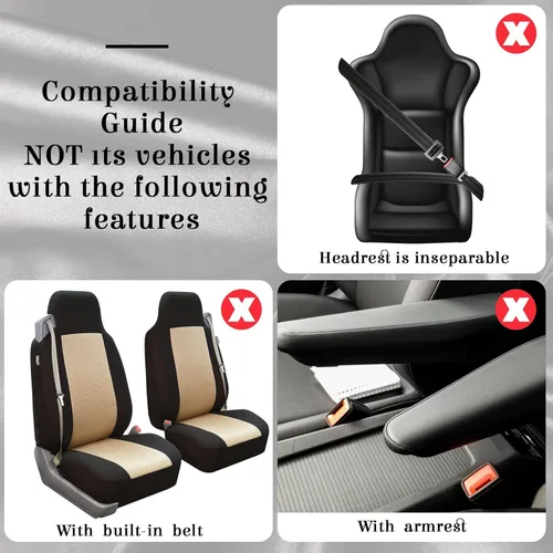 Miniatura 2 de Frienda 14 piezas de fundas para asientos de coche, juego completo multicolor con estampado de rayas estilo boho, funda para volante, funda