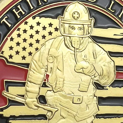 Miniatura 4 de Bomberos Challenge Coin Thin Red Line Fire Dept.