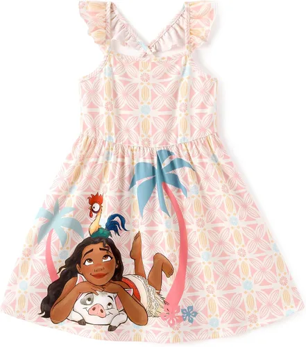 Miniatura 18 de Disney Vestido de princesa Minnie Mouse Frozen Elsa para niñas, con volantes, sin mangas, entrecruzado, ropa de verano para bebé a niño pequeño