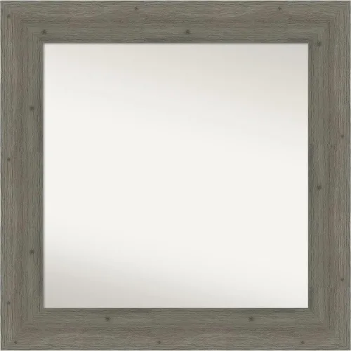 Miniatura 63 de Amanti Art Espejo de baño gris para sobre el fregadero, 27 x 27 pulgadas, espejo de tocador cuadrado gris, marco de madera rústica de campo medio