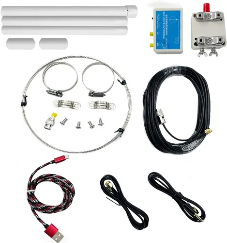 K-180WLA Antena de recepción de banda ancha de bucle activo 100kHz-180MHz 20dBi SDR Radio Antena de onda corta de bucle pequeño, alimentador de 32.8