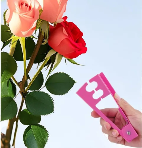 Miniatura 2 de Pelador de espinas de rosas para quitar hojas de goma de acero para rosas cultivadas en casa o entusiastas de las rosas (rosa)