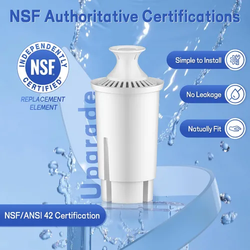 Miniatura 4 de BREAUILL Filtro de repuesto compatible con filtro de agua y jarras Brita®, repuesto de filtro de agua certificado NSF compatible con Brita® Classic