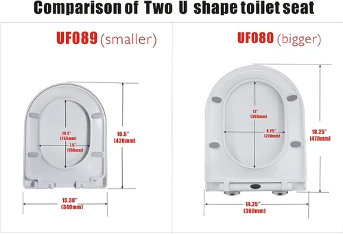 Miniatura 6 de WinZo UF089 UF - Asiento de inodoro pequeño en forma de U para inodoro WinZo compacto, material resistente, cierre suave, fácil de instalar, diseño