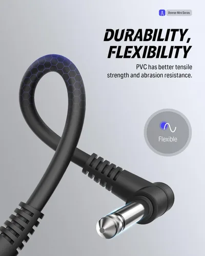 Miniatura 6 de Donner - Cables de conexión para pedales de efecto de guitarra de 6 pulgadas, negro, paquete de 3