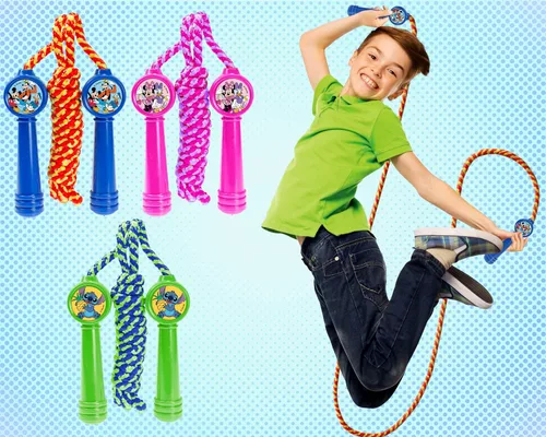 Miniatura 6 de Disney Mickey Minnie & Stitch - Cuerda de saltar para niñas (1 cuerda Minnie) para interiores y exteriores, cuerda de saltar para niños y adultos