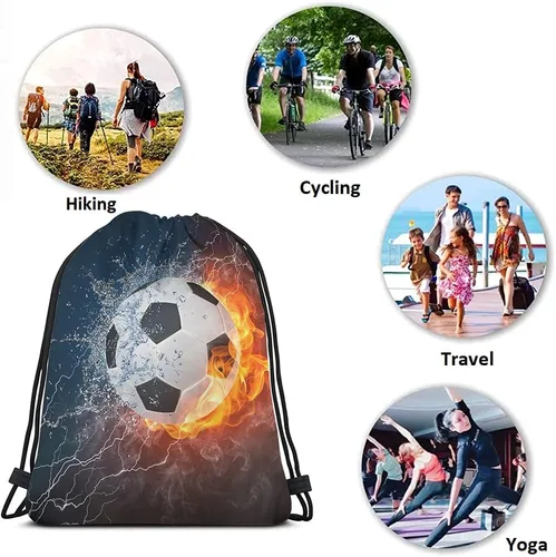Miniatura 7 de Beabes Bolsas de béisbol con cordón, mochila deportiva para gimnasio, bolsa con cordón, Multi-a14, Mochilas de viaje