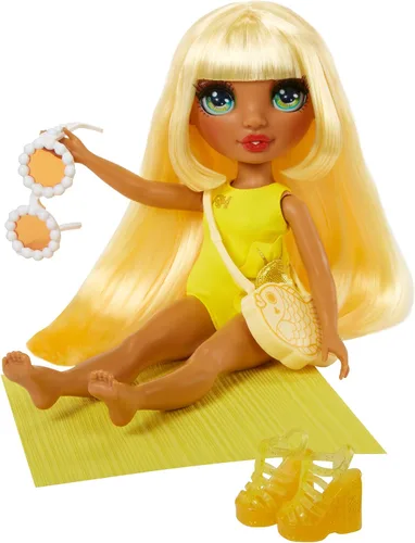 Miniatura 5 de Rainbow High Swim & Style Sunny - Muñeca de moda rubia amarilla de 11 pulgadas con envoltura brillante para estilo de más de 10 maneras, traje