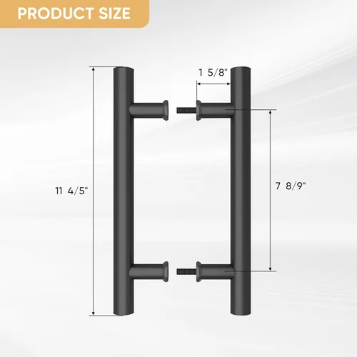 Miniatura 4 de JUBEST Manija de puerta de granero de 12 pulgadas, pasamanos de puerta corredera en forma de H de doble cara, manijas de puerta batiente Negro mate