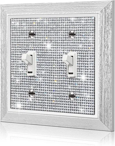 Miniatura 31 de 1 pieza Cubiertas de enchufe brillantes con diamantes de imitación, placas de pared para cubrir interruptores de luz, placa decorativa de imitación