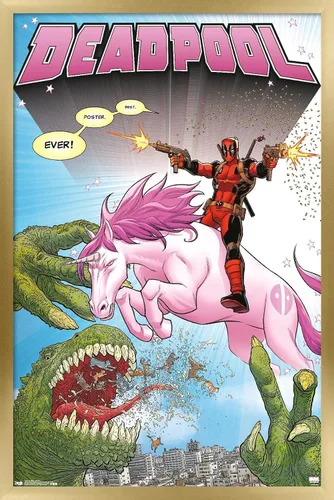 Miniatura 16 de Marvel Comics Deadpool - Póster de pared de unicornio, 34 pulgadas de largo x 22.4 pulgadas de ancho, paquete de póster y clip