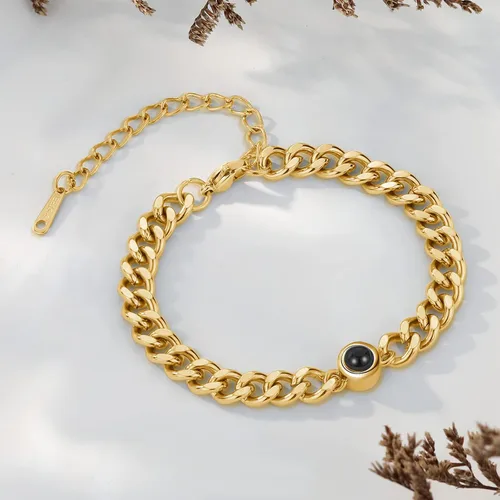 Miniatura 3 de Nameinhea Pulsera con imagen en el interior, pulsera personalizada de proyección de fotos, pulsera conmemorativa personalizada para mujeres, novia