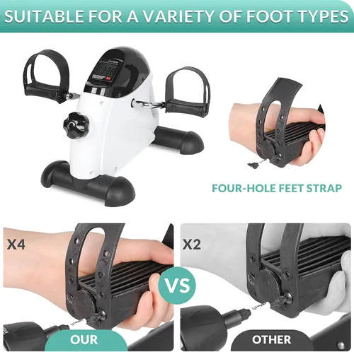 Miniatura 6 de MEETWARM Bicicleta de ejercicio con pedal para personas mayores, brazo de mano, pierna y rodilla, equipo de fitness ajustable, plegable, terapia