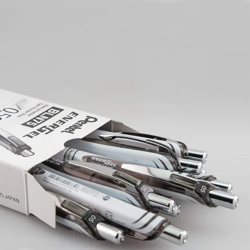 Miniatura 2 de Pentel EnerGel Pearl RTX - Bolígrafo de gel (0.020 in), línea fina, punta de aguja, tinta negra, caja de 12 unidades (BLN75PW-A)