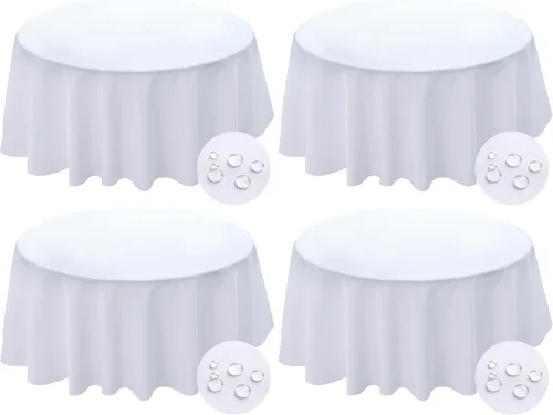 Miniatura 28 de BYDOLL Mantel redondo de 48 pulgadas para la parte superior de un máximo de 38 pulgadas de diámetro, color beige, lavable, al aire libre, resistente