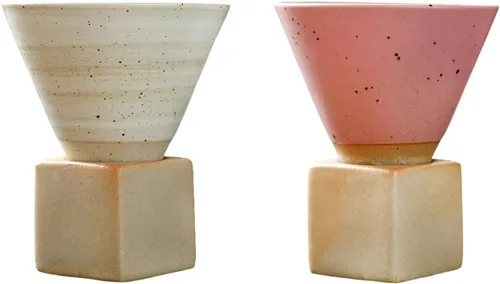 Taza de té personal de cerámica vintage, 6.8 fl oz, tazas de café expreso, taza de café expreso, accesorios de té con base para oficina en casa