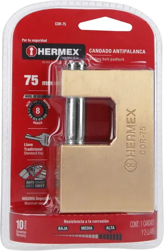 Miniatura 6 de Cerradura antipalanca, 2.953 in, llave tradicional de cuerpo de latón