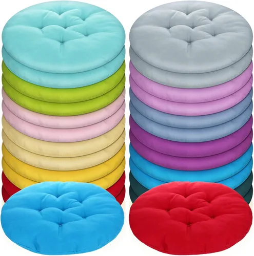 Tinideya 24 Piezas de Cojines Redondos de Piso, Almohadas de Suelo, Almohadas de Asiento para Meditación, Asientos Flexibles para Adultos y Niños,