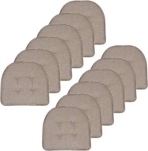 Miniatura 27 de Sweet Home Collection - Cojín de espuma viscoelástica para silla con capitoné, antideslizante, parte trasera de goma, en forma de U, 17 x 16 Piel