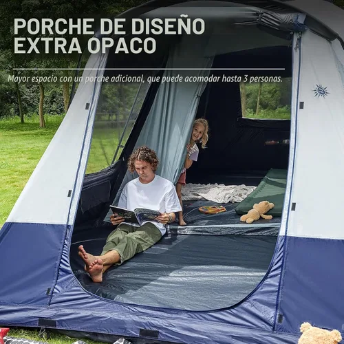 Miniatura 2 de EVER ADVANCED Tienda de campaña para 8 personas con diseño opaco, tienda de campaña familiar con múltiples habitaciones y porche extra y lluvia, 2