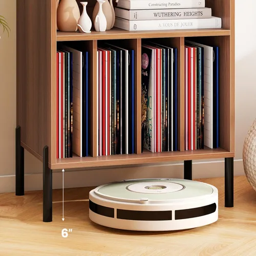 Miniatura 6 de Tangkula Soporte para tocadiscos, mesa auxiliar giratoria con estación de carga y armario de almacenamiento de discos de vinilo con capacidad