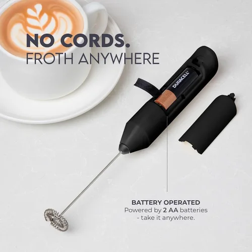Miniatura 101 de Zulay Kitchen FrothMate Potente espumador de leche portátil y compacto para hacer espuma de mano, lattes, capuchinos Plateado transparente