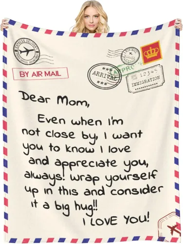 Mantas para Arreglar para Aniversario, Regalo de Cumpleaños para Mamá de Hija o Hijo, Manta Querida Mamá para el Día de la Madre, Mantas de Franela