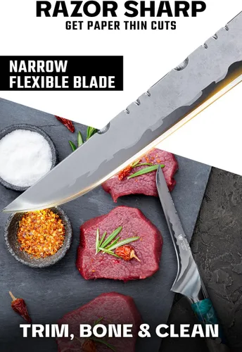 Miniatura 2 de Dalstrong Cuchillo para deshuesar – 6 pulgadas – Serie Valhalla – Acero 9CR18MOV HC – Cuchillo de regalo con mango de resina celestial y madera