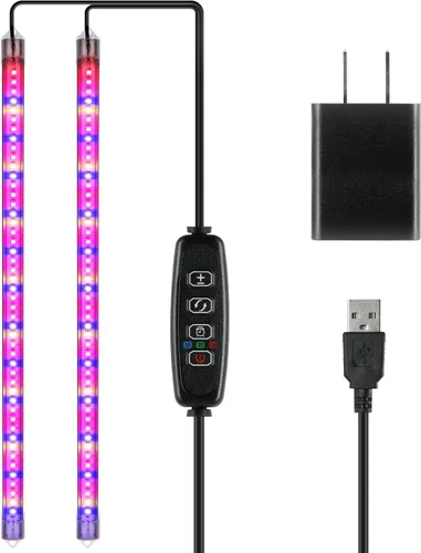 Miniatura 27 de iPower - Lámpara LED de crecimiento con espectro completo para plantas de interior, cuello de cisne ajustable, 2/3 modos de luz y 5/10 niveles rojo