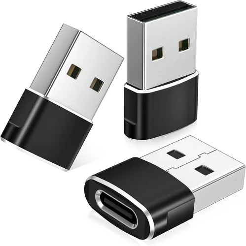 Basesailor Adaptador USB a USB C, paquete de 3, convertidor de cable tipo C hembra a USB A macho para iPhone 16 15 Pro, MacBook, iMac, PC, portátil,