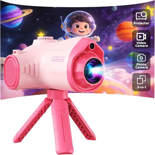 Miniatura 14 de Cámara para niños con proyector, videocámara de video digital 1080P, cámara fotográfica de 48 MP, cámara portátil para niños pequeños, regalo de Azul