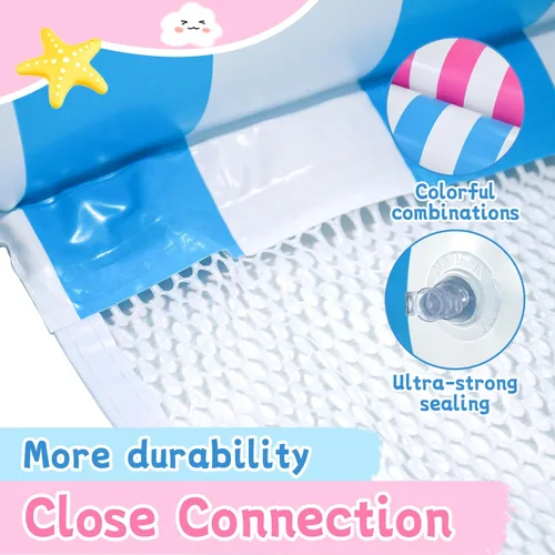 Miniatura 6 de Pool Floats Kids, Meegoo Pool Lounge Chairs 3 Tubes Floaties Water Hammock Inflatable Pool Toys for Kids Ages 8-12 for Summer Party Beach Vacation